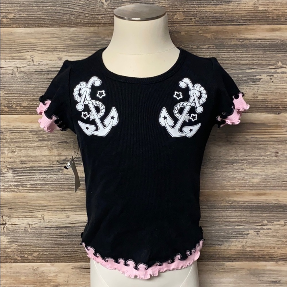 Too Fast Anchors Ruffle Babydoll Tee NWT
